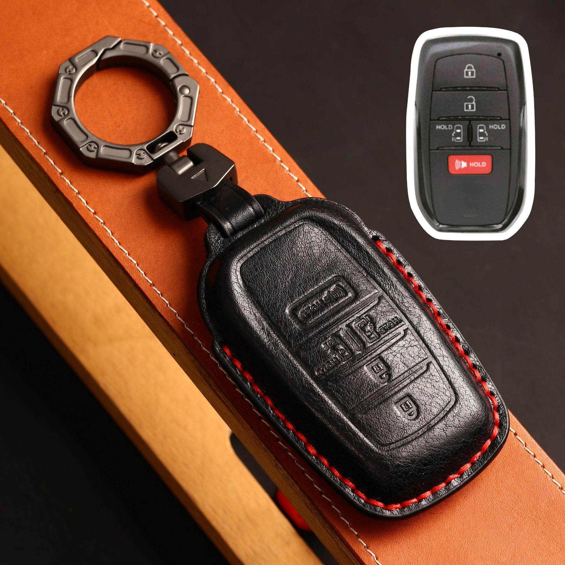 

For Toyota Chr Camry Prius Land Cruiser Prado Furniture Corolla Yaris Rav4 Highlander Leather Car Key Fob Case Cover Accessories