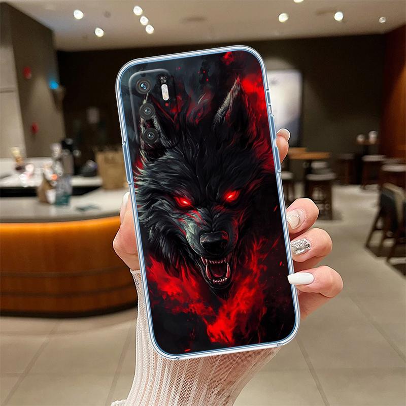 UP6 Transparentes Handyhülle mit Wolf-Motiv für Samsung Galaxy A04 A04S A14 A23 A34 A54 M23 M33 M52 M53