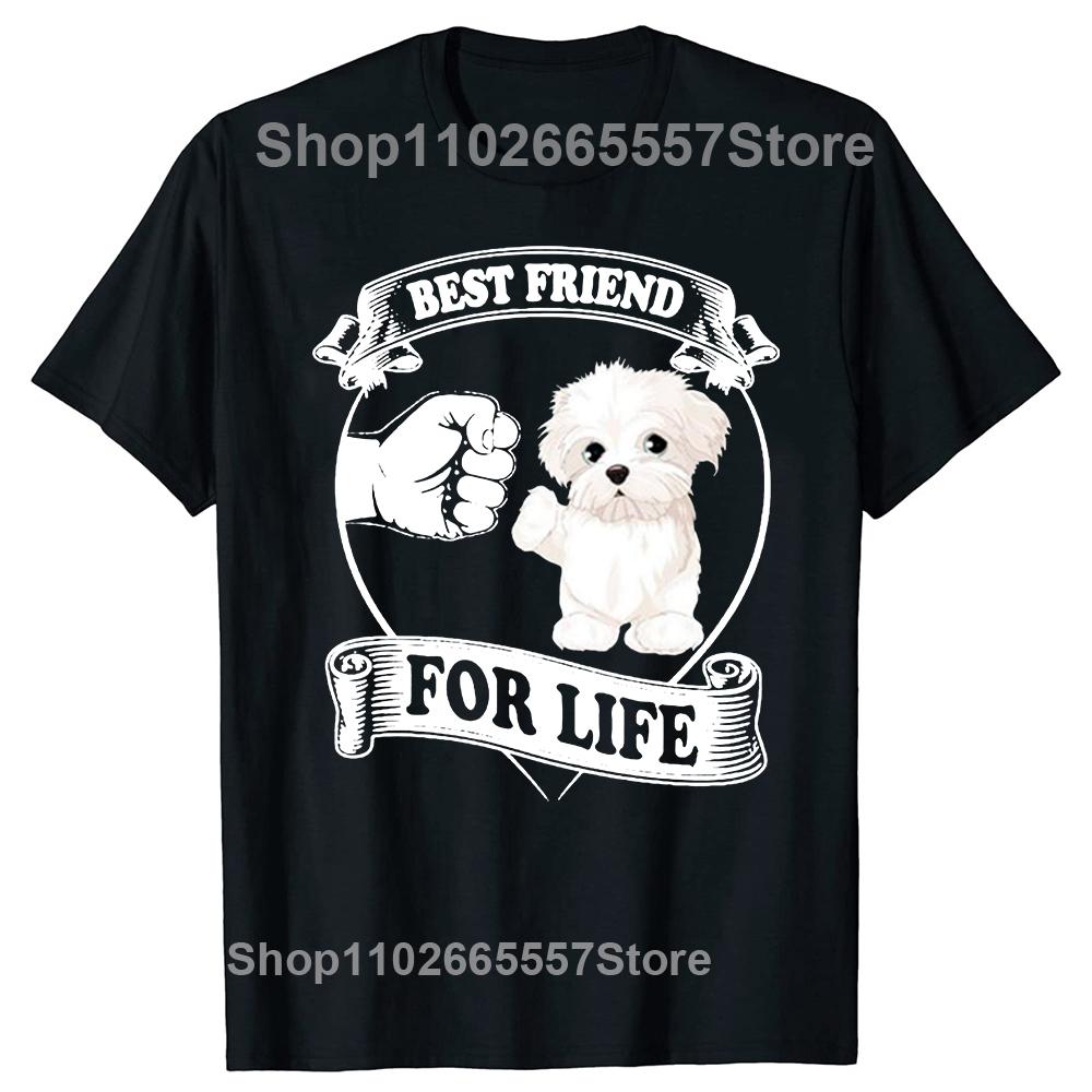 Funny Colorful Maltese Splash Art Dog T Shirts Summer Graphic Cotton Streetwear Short Sleeve Birthday Gifts T-shirt Men