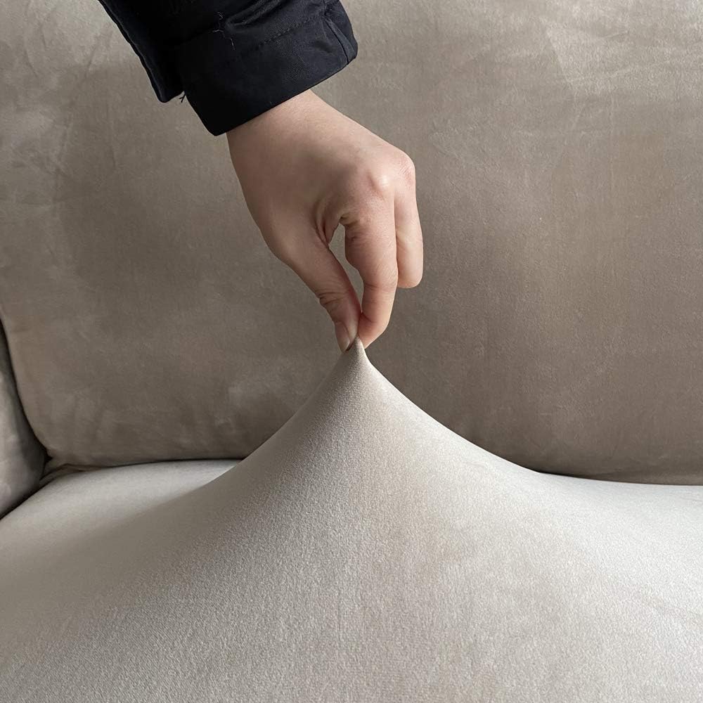 GULI Velvet Tub Chair Covers for Armchairs, Club Chair Slipcover, Wing Back Covers High Stretch Sofa Covers Spandex Plush Seat Covers Furniture