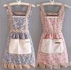 1PC Lovely Canvas Apron Female Household Kitchen Cooking Antifouling Breathable Wear Cleaning Suitable