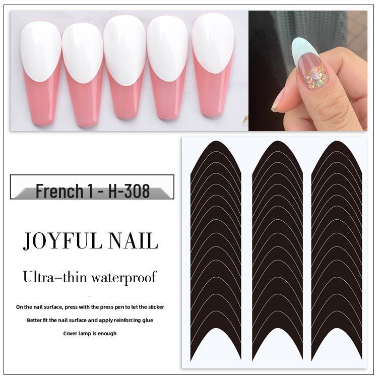 V-Shaped Moon Smile Line French Nail Art Stickers for Nail Polish Gel