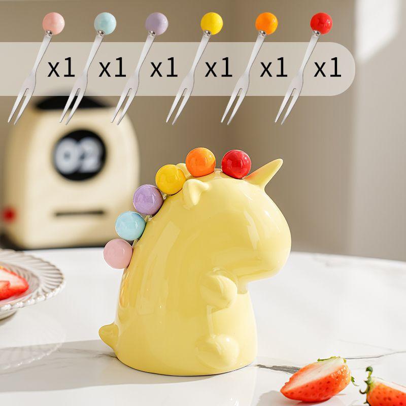 Fruit Fork, Safe, Household Set, Small Fork, Stainless Steel 304, Cute, High-end, Children's Storage, Light Luxury