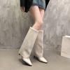 New Western Cowboy Boots Women Fashion Slip-On Long Pipe Boots Female Sexy Thin High Heel Trend Knee High Botas