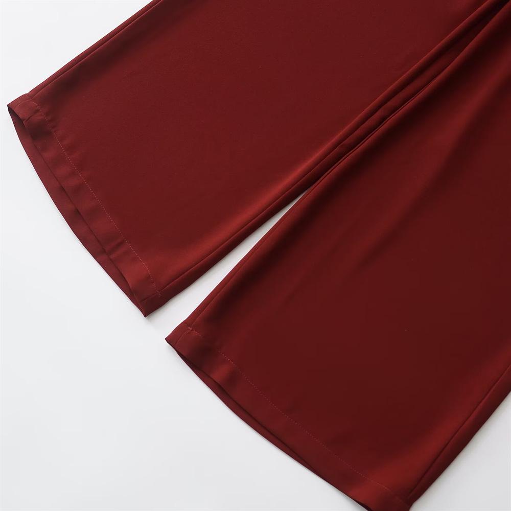 Spring 2025 Women's Loose-Fit Wide-Leg Pants - Casual, Fashionable, Versatile, and Simple Solid Color Design