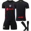 Kits de Football Personnalisés avec Nom pour Adolescents, Enfants, Adultes 24/25 Barça Extérieur Ensemble Maillot d'Entraînement Sportif avec Chaussettes
