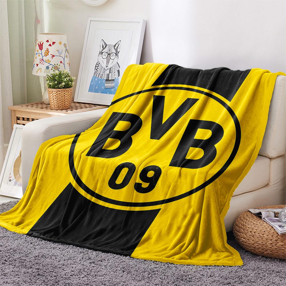 Coperta in Flanella con Stampa Logo Borussia Dortmund, Alta qualità Confortevole per Tutte le Stagioni, Decorazione per la Casa, Calore e Comfort, Perfetta per Regali di Natale