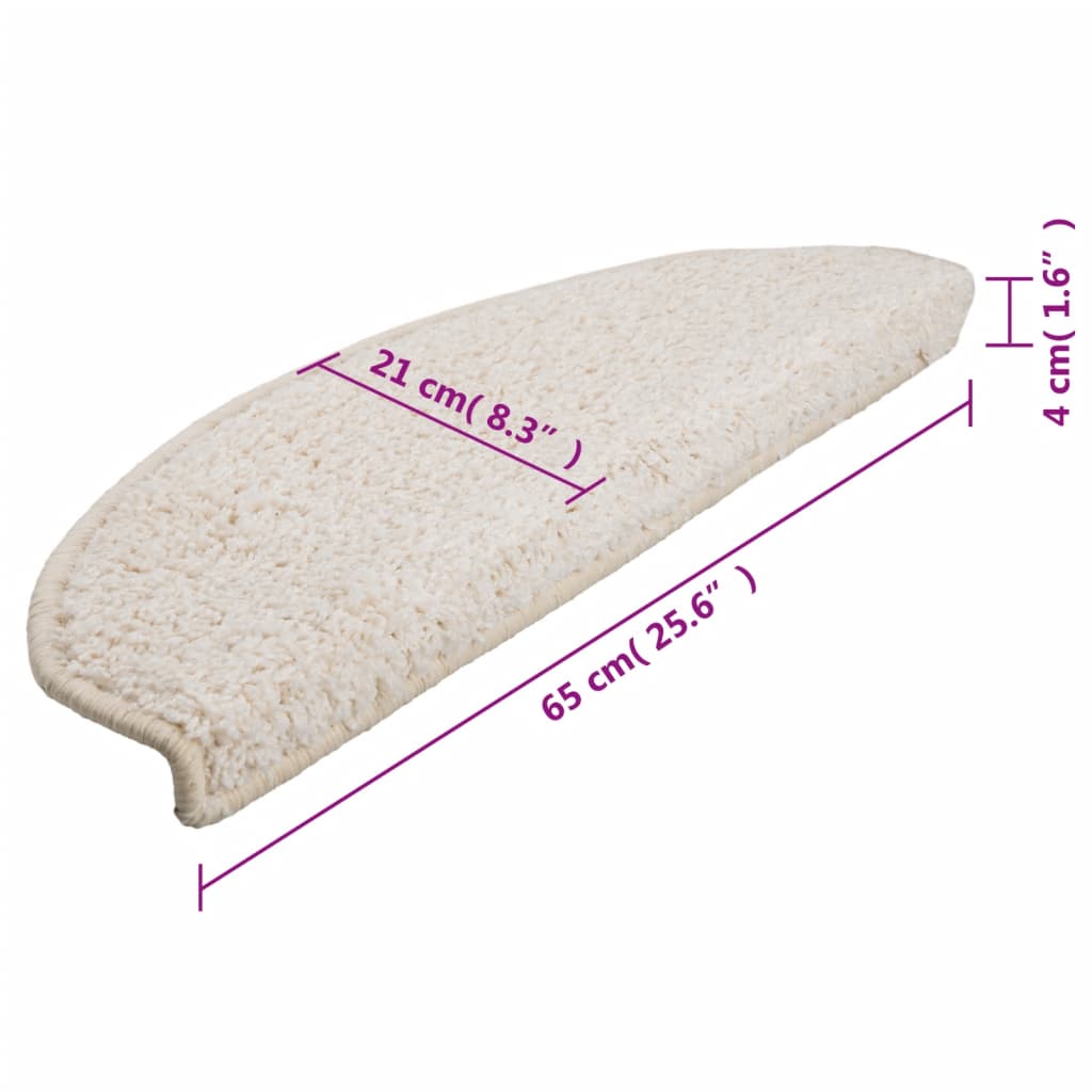 Step Mats 10 Pcs 65 X 21 X 4 Cm White Semi Round Large