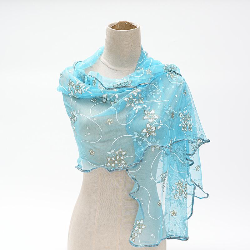Printed Spliced Scarf Women's Fashion Lace Scarf Fashionable and Versatile