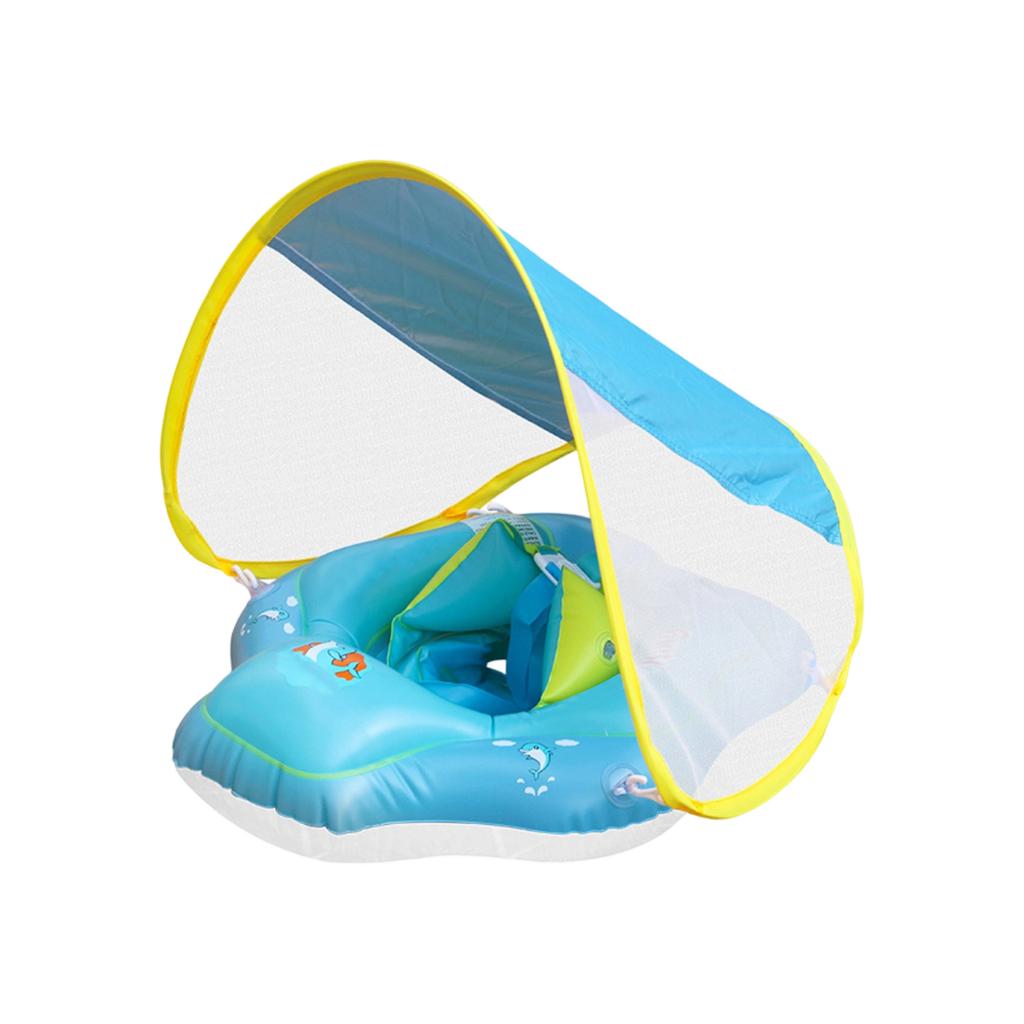 Inflatable Kids Spaceship & Rocket Swimming Ring With Steering Wheel, Water Pool Float Seat