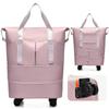 Expandable Rolling Duffle Bag with Wheels Foldable Travel Luggage Bag for Women and Men
