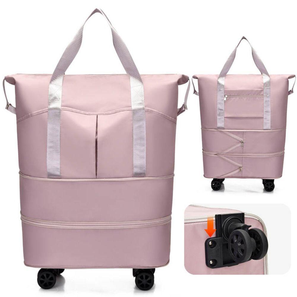 Expandable Rolling Duffle Bag with Wheels Foldable Travel Luggage Bag for Women and Men
