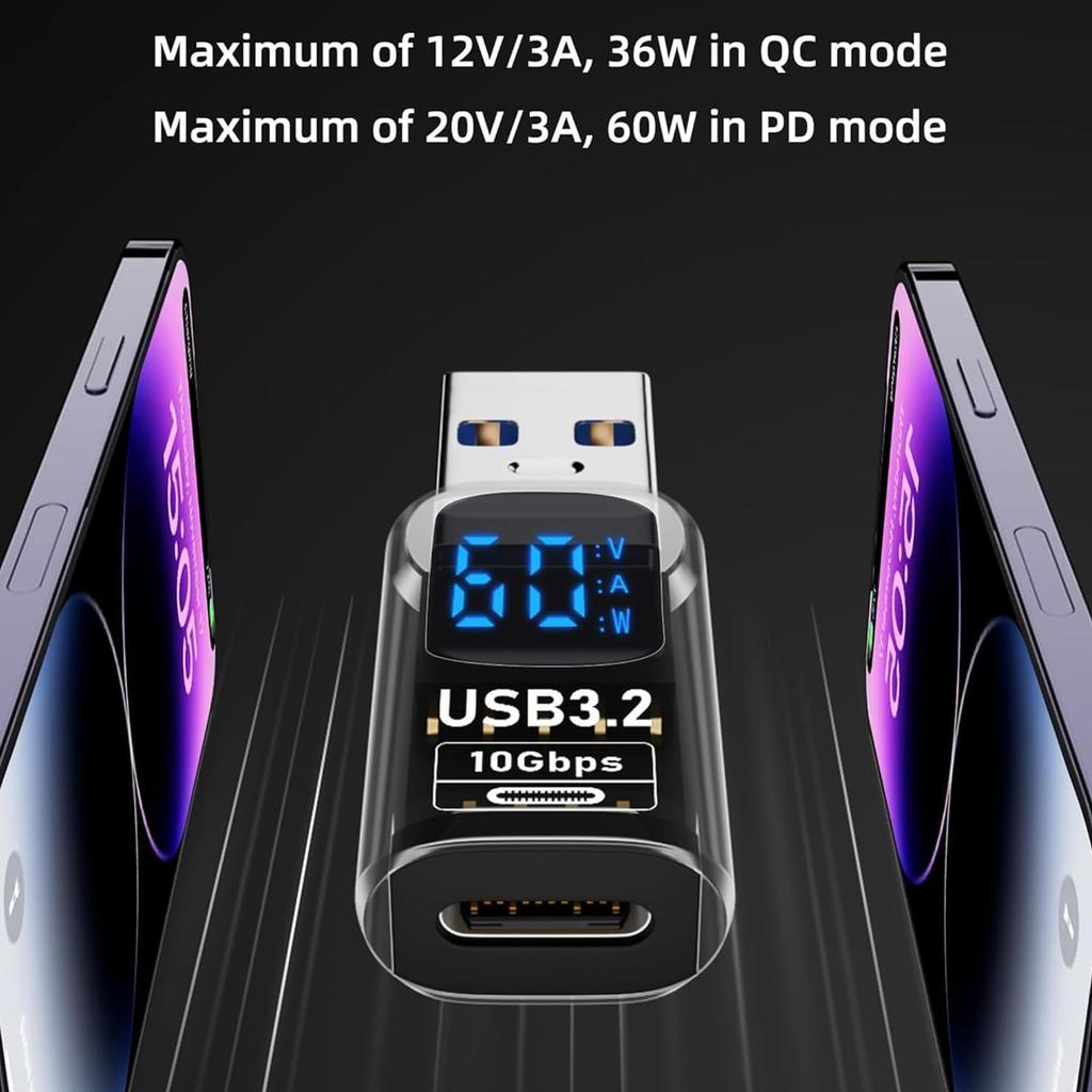 USB3.2 Digital Display Adapter 4K@60Hz USB-C OTG for iPhone16 15 Pro Max Samsung iPad PC Laptop 36W/PD-60W Fast Charge Data Sync