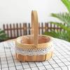 Large European-Style Bamboo Flower Basket for Arrangements - Handwoven Indoor Floral Storage Basket