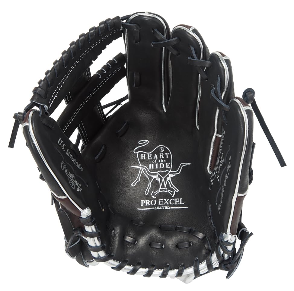 Rawlings PRO EXCEL Wizard COLORS GR5FHW2CCK4MG Baseball Throw HOH® #02 Glove, Soft, Infielder's, Black/Chocolate, 11.5 inches, Right-Handed