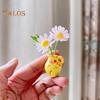 Ceramic Flower Vase Fridge Magnet 3D Plants Vase Refrigerator Magnet Home Office Kitchen Locker Mini Simulation Vase Decoration