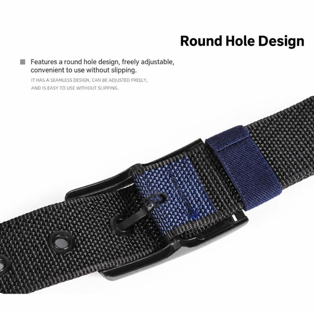 Alloy Pin-Buckle Pin Buckle Belt Unisex Imitation Nylon Weave Belt For Jeans Cargo Pants