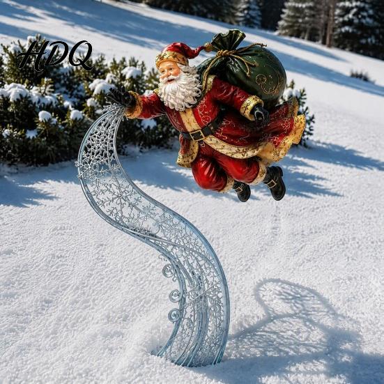 Christmas Courtyard Decor Garden Stake Santa Claus Snowman Nutcracker Trumpet Angel Yard Xmas Lawn Decorations