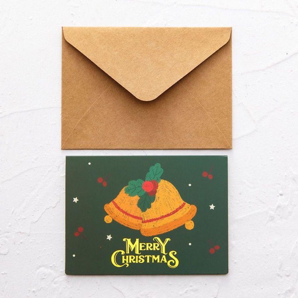 Christmas Tree Bell Elk Christmas Gift Gratitude Card Thank You Blessing Card  Party Favors Gifts