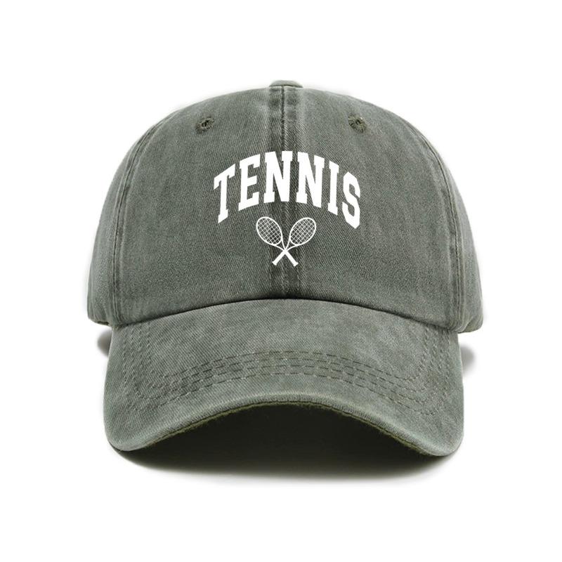 1pc Retro Tennis Racket Printted Baseball Caps for Women,Casual Outdoor Adjustable Driver Caps Suitable for Spring and Summer
