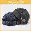 Vintage Denim Bucket Hat With Embroidery And Leopard Print For Street Style Men Women
