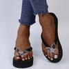 Fashion Fashion Bowknot Wedges Flip Flops Women Clip-Toe Platform Summer Slippers Woman Plus Size Elegant Non-Slip Sandals Mujer