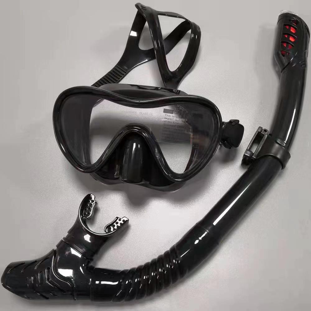 Unisex Full Dry Silicone Diving Mask & Snorkel Set with Mirror Surface