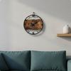 12Inch Wall Clock NonTicking Wood Grain Analog Movement for Living Room, Bedroom, Kitchen Sx1