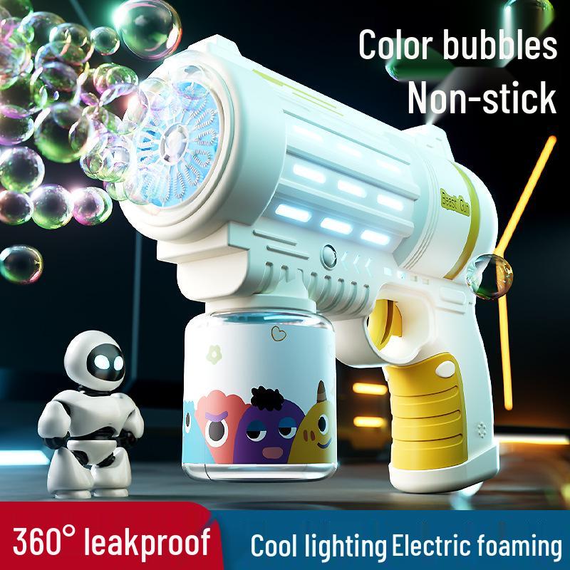 

Children s Handheld Automatic Bubble Blowing Cartoon Gun Toy with Lights