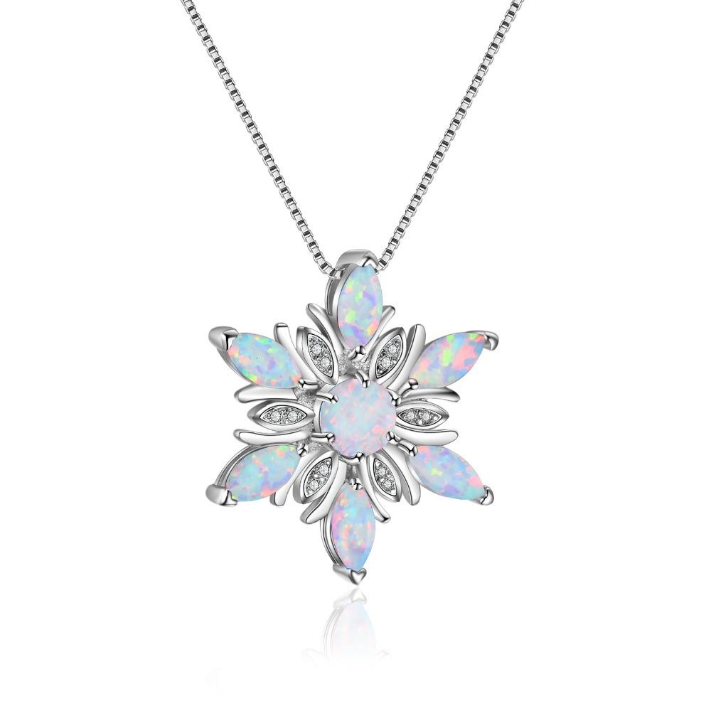 2026 Christmas Snowflake Necklace Snowflake Pendant Necklace Ornament 45CM белый
