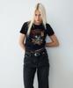 HARLEY-DAVIDSON COLLECTIONS® [Women'S] Skull Globe Crop T-Shirt Black_Hh26111052