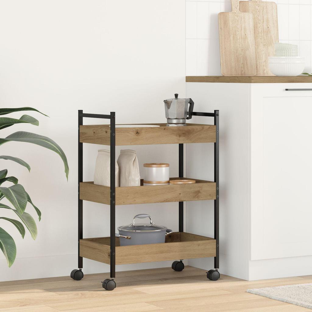 Kitchen Cart Storage Rack, 50x30x70 Cm, Ideal for Small Corners, Easy To Move, Suitable for Kitchen, Bathroom, Bedroom