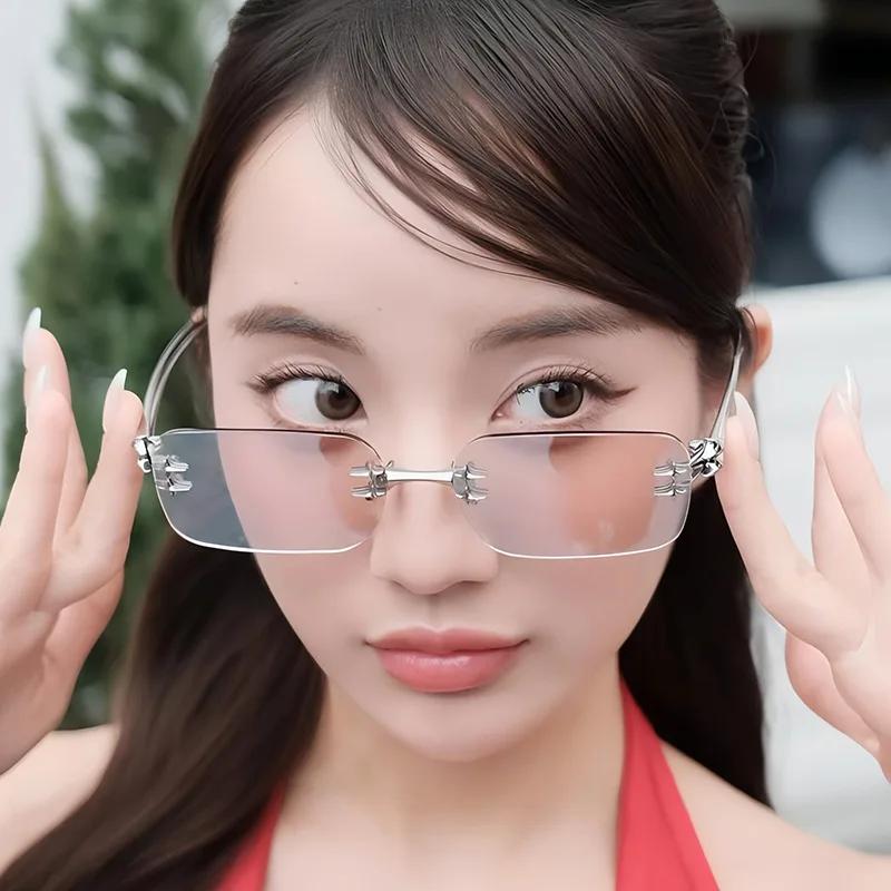 New Fashion Frameless Star Y2K Sunglasses Trendy Punk Sun Glasses for Cat Walk Personalized Photograph Tools