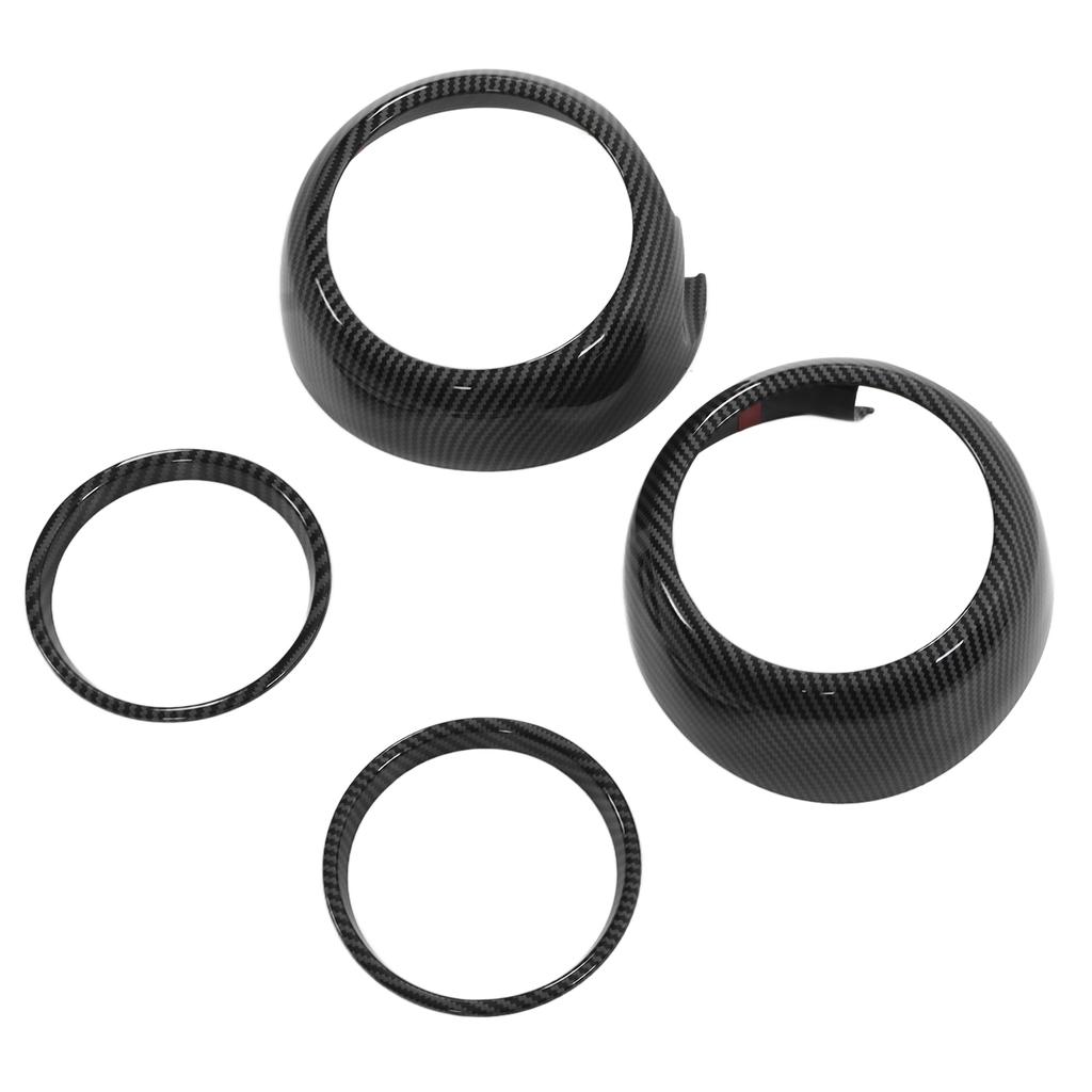 4pcs Carbon Fiber Style Door Midrange Speaker Cover Trims for Cooper Hatchback F55 F56 F57 2014‑2021