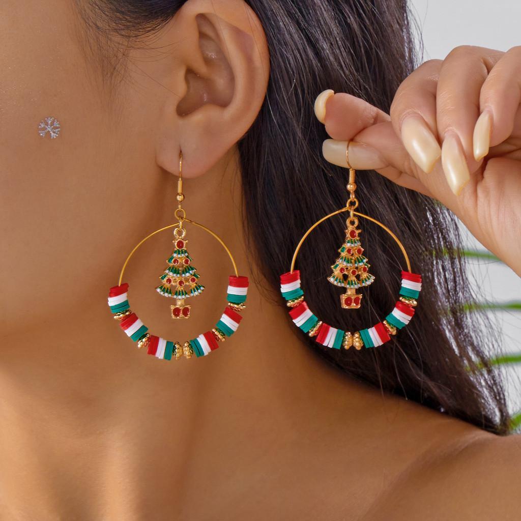 Christmas Earrings With Bell Pendant Alloy Holiday For Women And Men