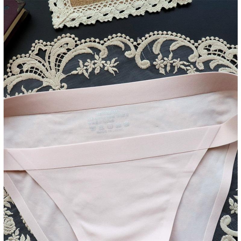 7A Antibacterial Minimalist Slim Strip Sexy One-piece Seamless Underwear for Women's Low Waist Briefs Triangle Panties