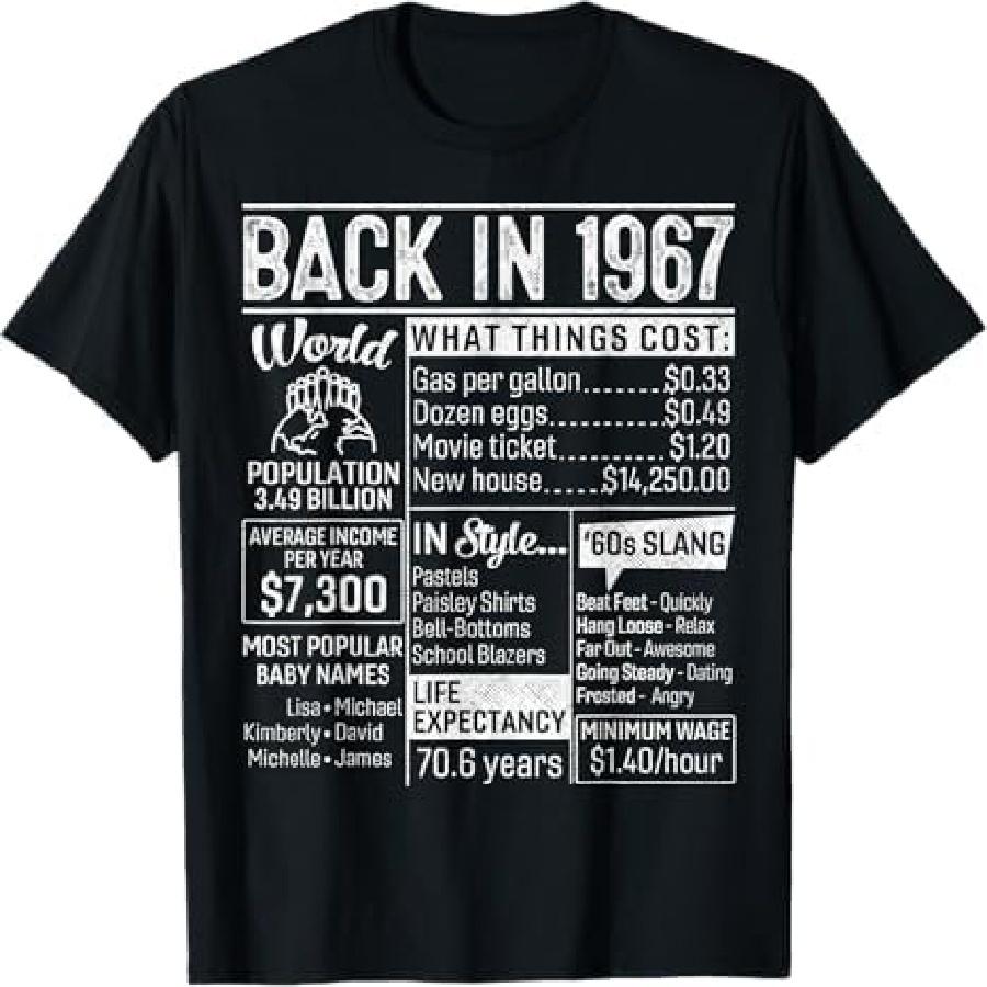 

55 Year Old Gifts Back in 1967 Retro Poster 55th Birthday T-Shirt TRU Mens Womens Tank Top Sweatshirt Hoodie Longsleeve Black XXXXXL чорний