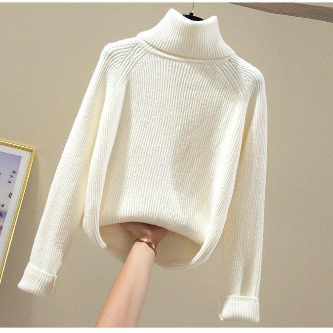 Autumn and Winter Woolen Coat + Turtleneck Sweater + High Waist Harlan Woolen Pants Three-piece Fashion Suit