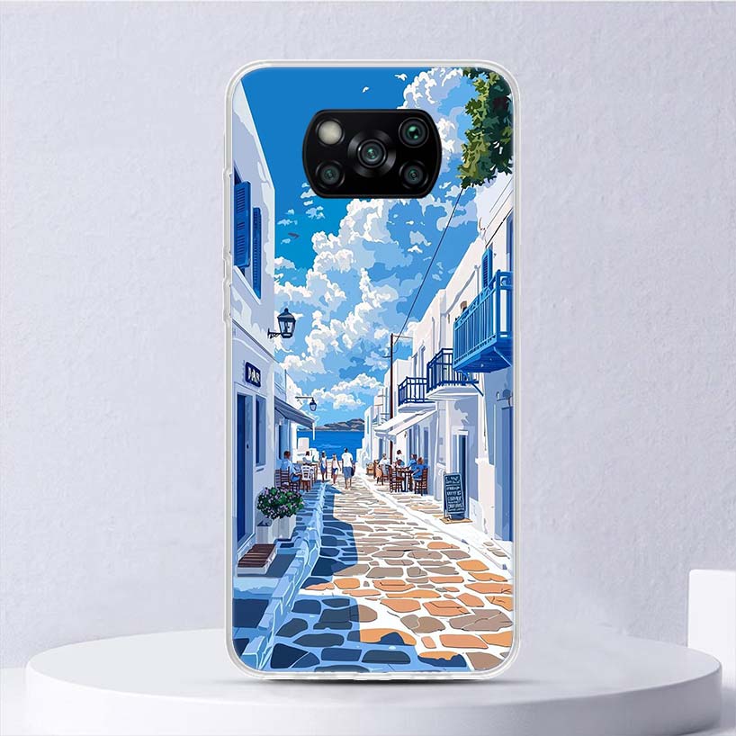 

Greece In Summer Santorini Soft Case For Xiaomi Poco X7 X6 X5 X4 X3 Nfc F7 Ultra F6 F5 Pro Phone Cover F4 Gt F3 M5S M4 M3 M5 M6 Xiaomi Poco X5 Pro