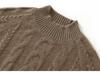 Cashmere Cable Knit Raglan Sweater - Half-High Neck, Loose Fit