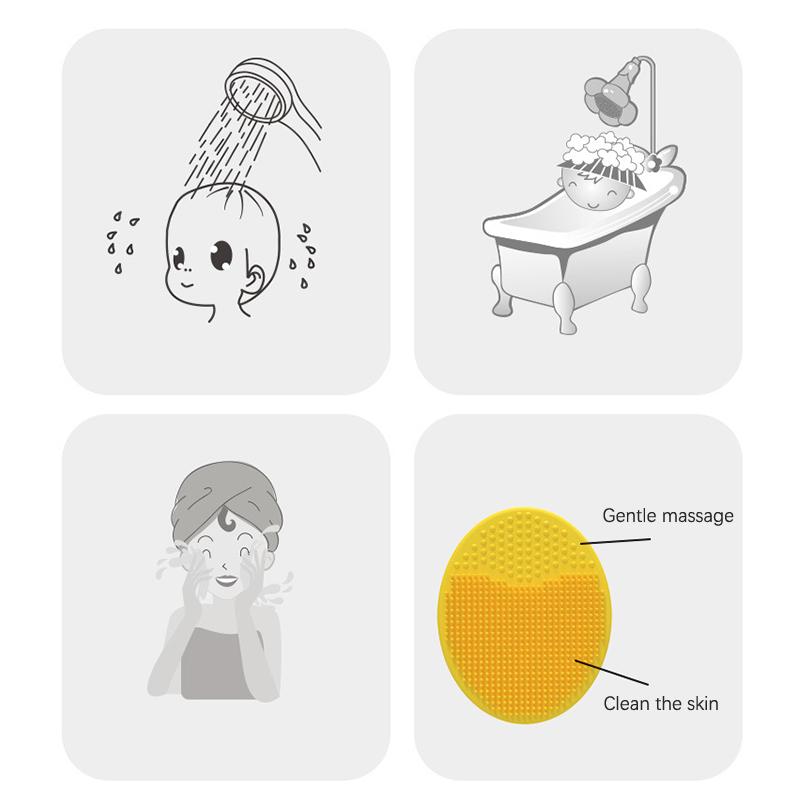 Silicone Shampoo Brush For Baby Infant Bathing Soft Silicone Kids Children Shower Brush Head Hair Washing Massage Bath Brushes