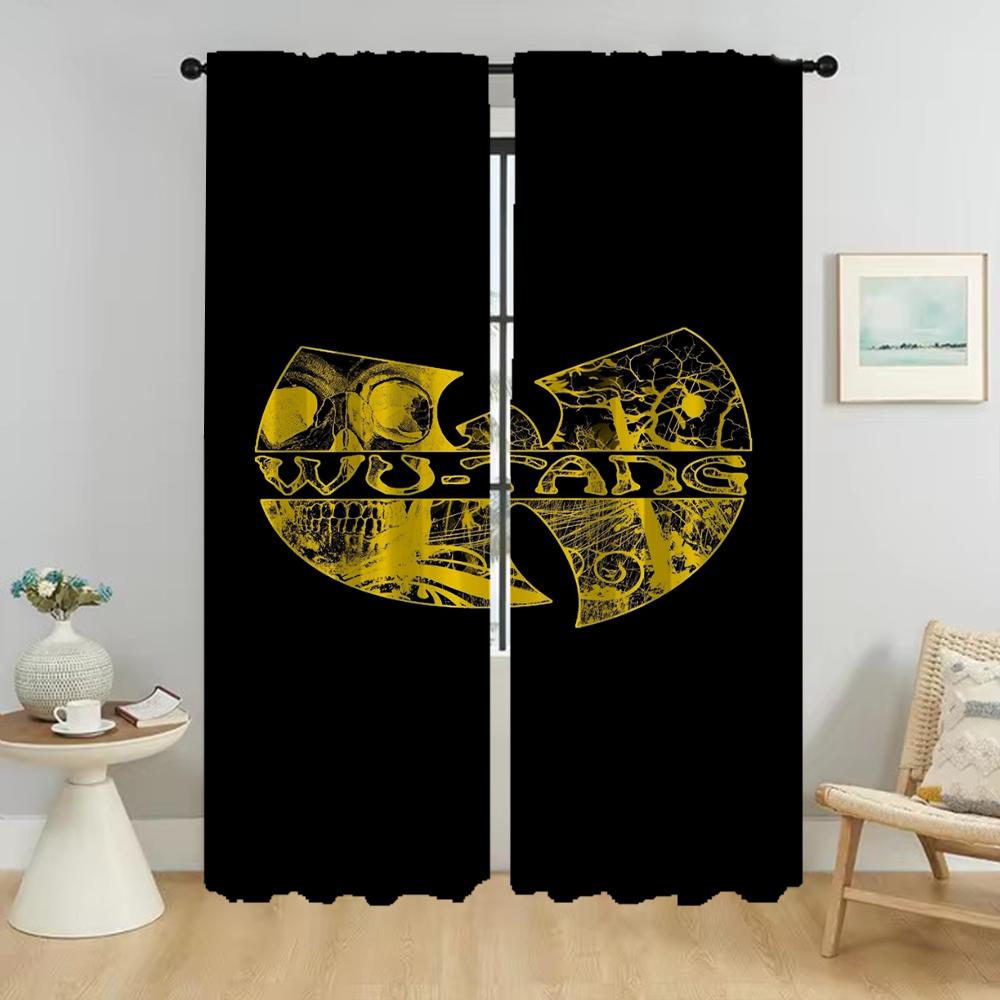 Wu Tang Clans Halloweendekorationsgardiner för vardagsrumsgardin Heminredningsgardiner 2 stycken Rullgardiner Avskärmning Kök