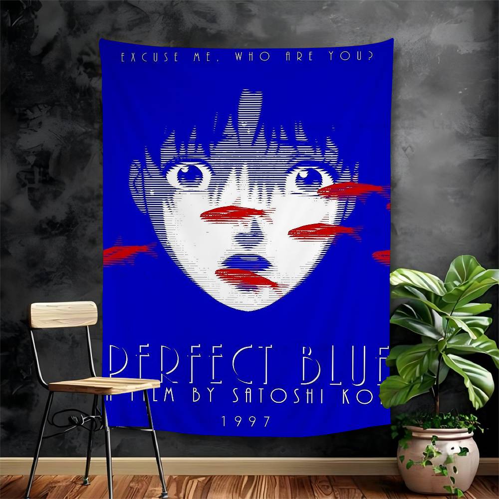 

Perfect Blue Canvas Anime Horror Movie Hippie Wall Hanging Tapestries Art Science Fiction Room Home Decor Kawaii Room Decor 74x94cm(29x37in)