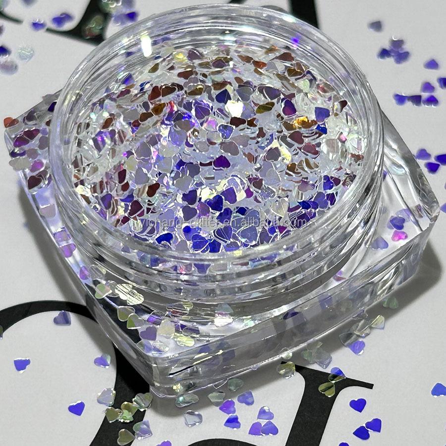 Bulk 1mm Mini Star Shaped Glitter Heart Nail Sequins Craft Resin Nail Polish Glitter Powder