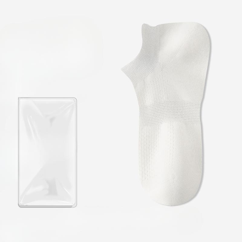 Men's Summer Thin Cotton Mesh Breathable Sweat Absorption Deodorant Shallow Mouth Invisible Socks