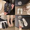 2025Women Slippers New High-quality Shoes Classic Rivet Metal Decorative Slippers Flat-bottomed Casual Luxury  Slides