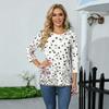 Women’s Casual Three Quarter Sleeve Floral Print Crew Neck Top Loose Fit Lightweight Blouse for Daily Wear and Office