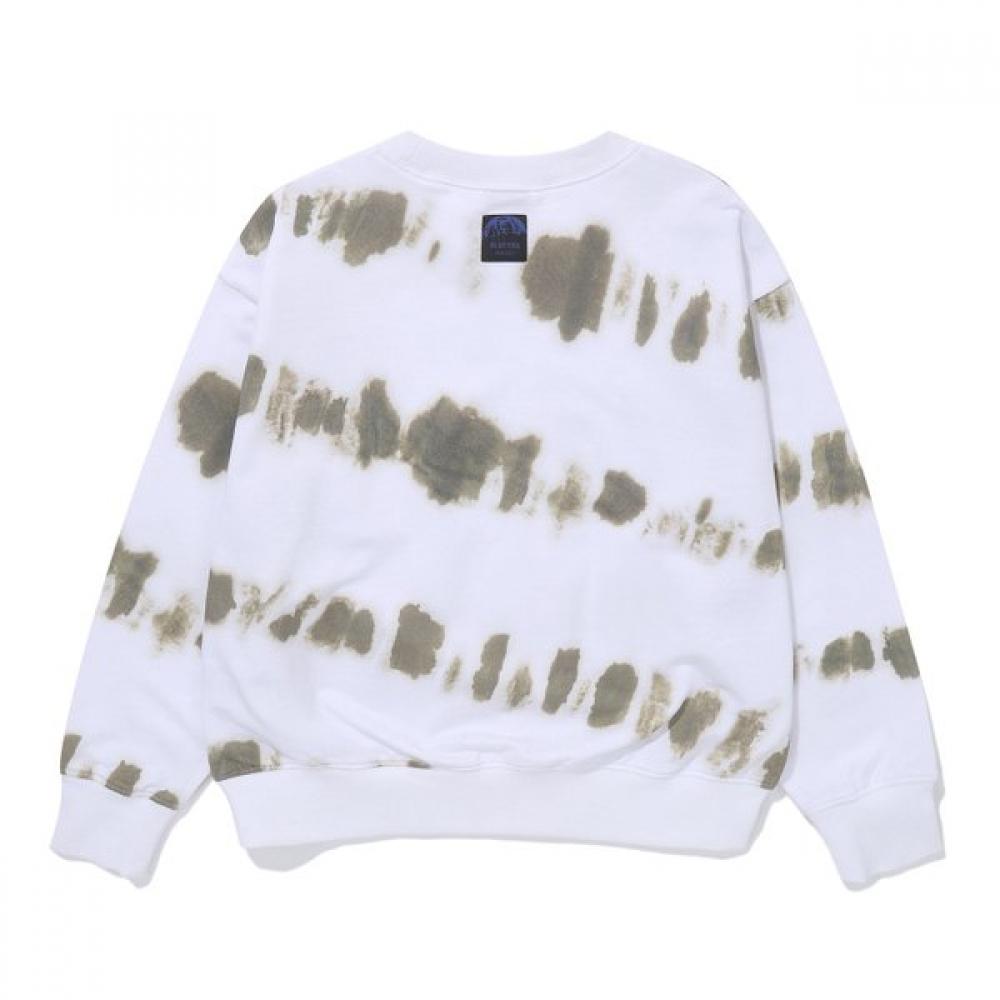 Bluetail Dying Effect White Sweatshirt Aaa1ts04wt