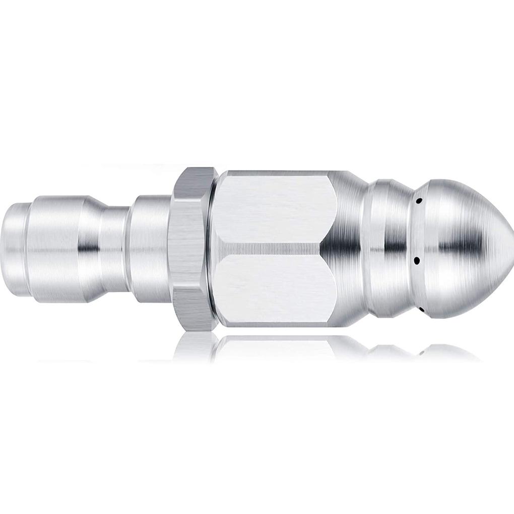 3 Pieces Kitchen Drain Washer Nozzles Sewer Hose Cleaning 1/4 Inch Stainless Steel Spray Nozzles Replacement Sprayers