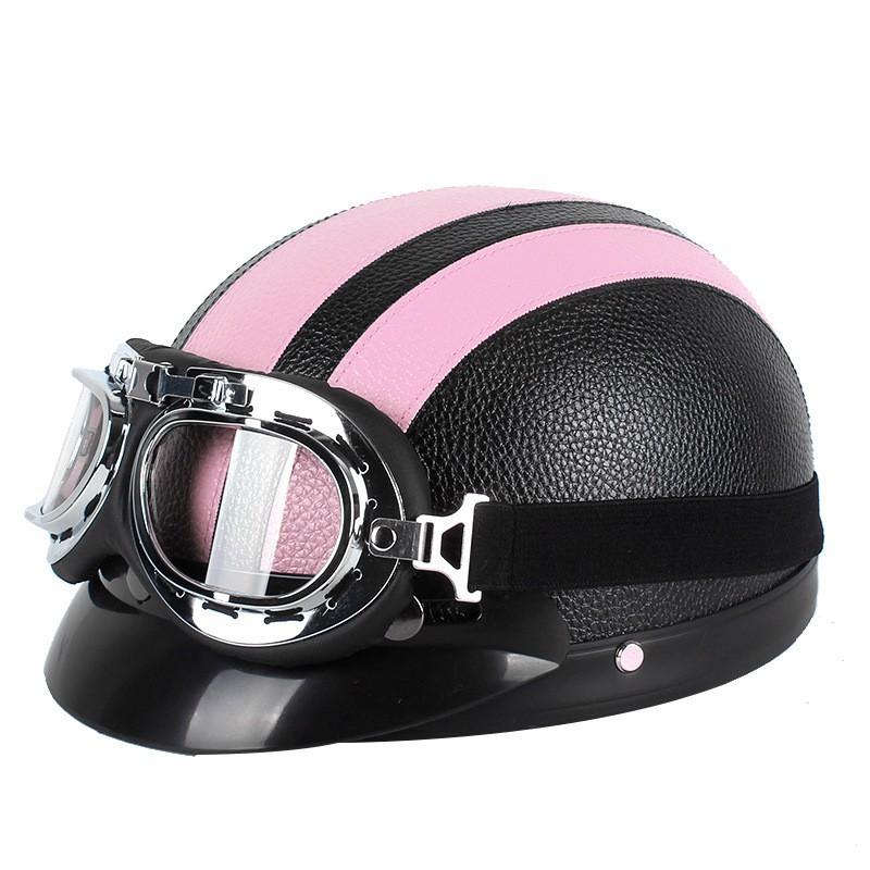 Summer Ventilated Half Helmet With Visor Electric Scooter Riding Safety Gear Adult Unisex Cycling Protective Headwear
